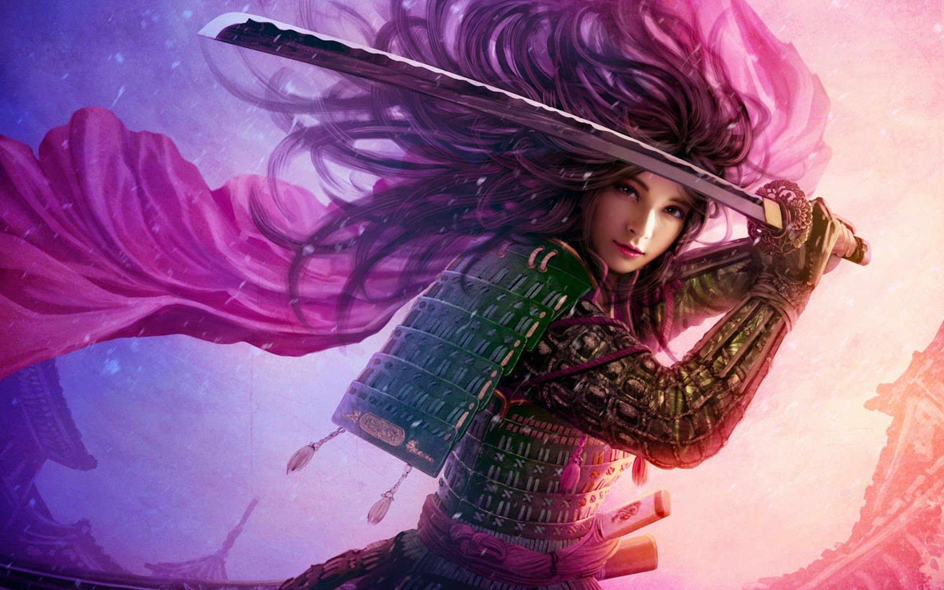 3D Samurai Girl Wallpaper Free 3D Samurai Girl Background