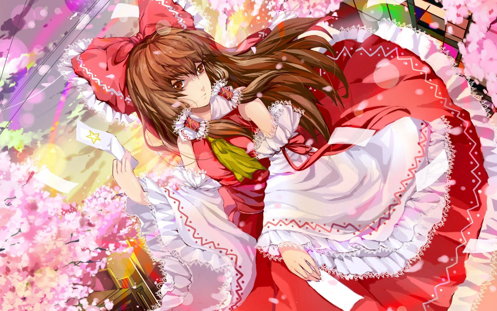 Download wallpaper Touhou Project, Hakurei Reimu, main character, japanese manga, anime characters for desktop with resolution 1920x1200. High Quality HD picture wallpaper