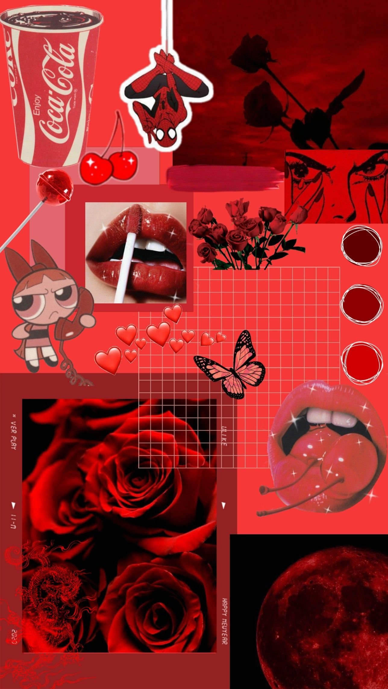 Red aesthetic wallpaper. Peach wallpaper, Cute flower wallpaper, Red wallpaper