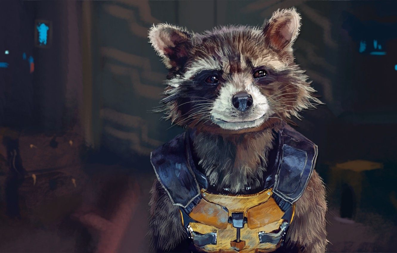 Wallpaper raccoon, art, rocket, raccoon, guardians of the galaxy image for desktop, section фильмы