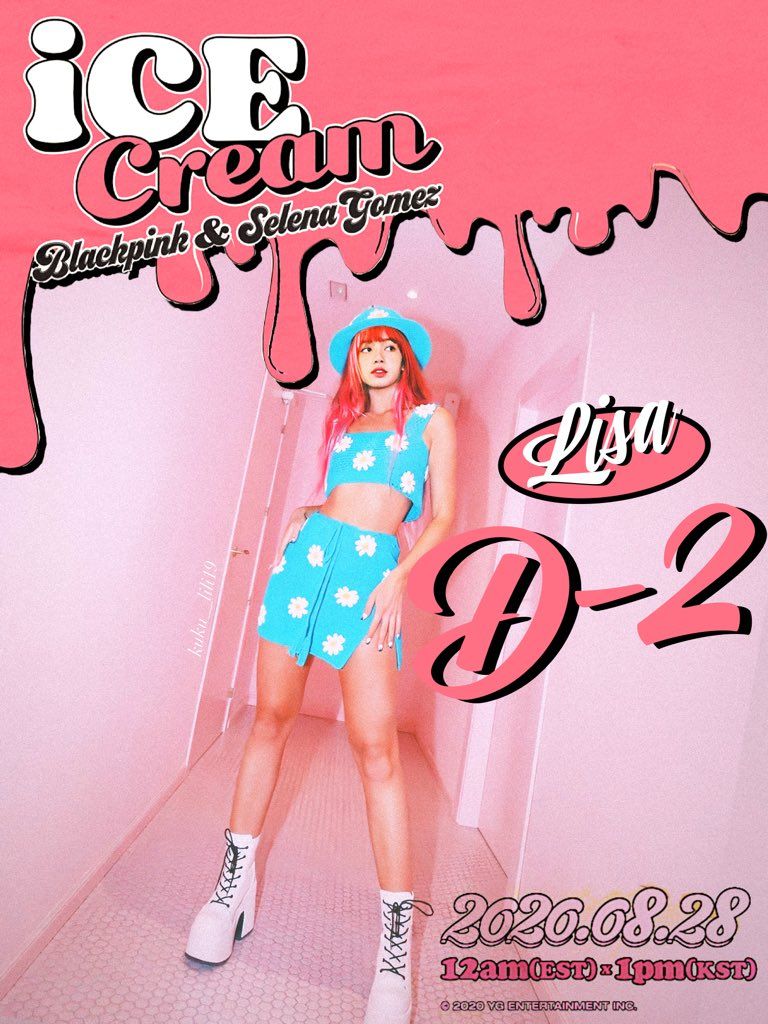 BLACKPINK X Selena Gomez 'ice Cream' D 2 Poster (Lisa) Pink Photo