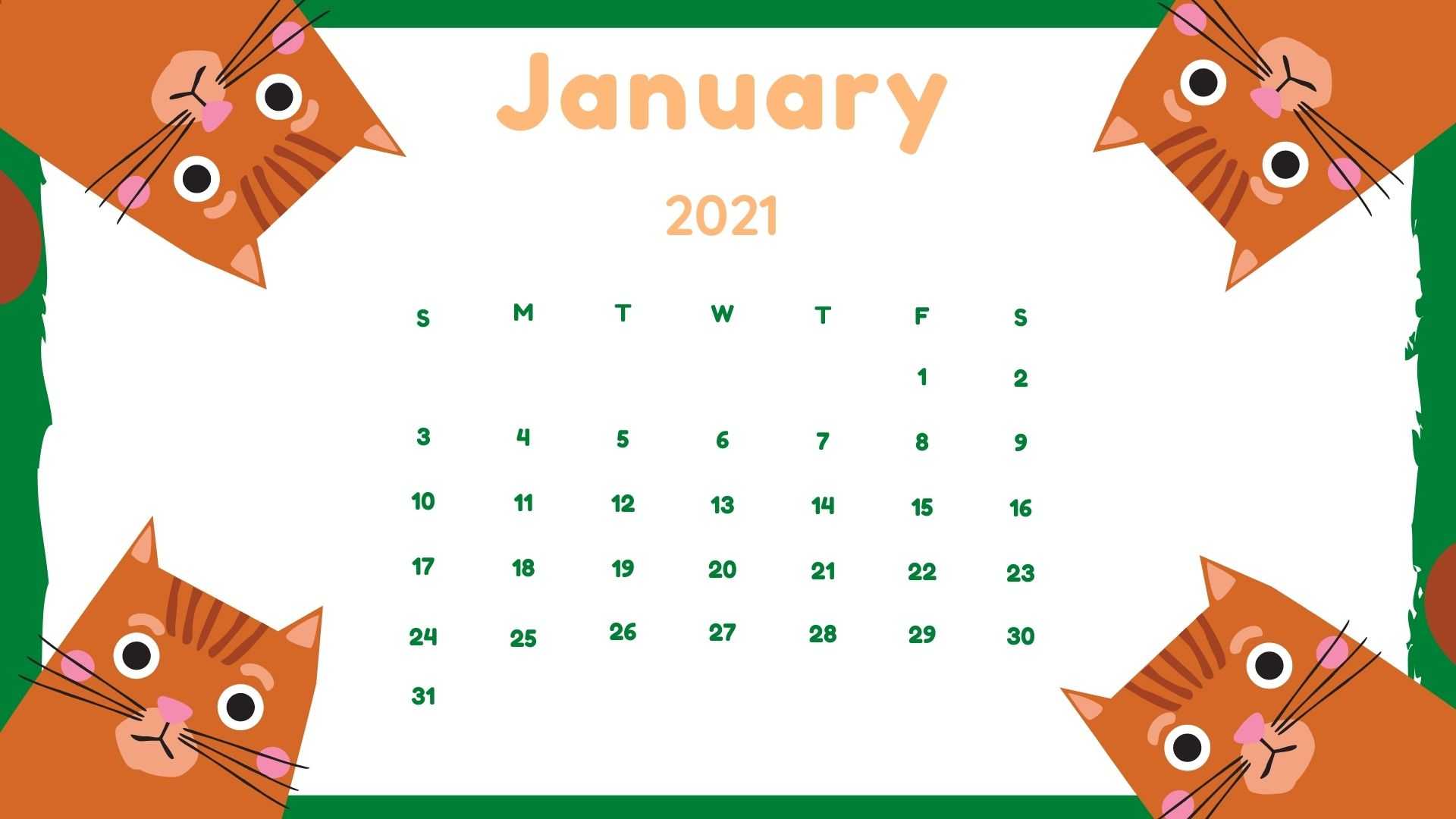January Calendar 2021 Wallpaper Free HD Wallpaper