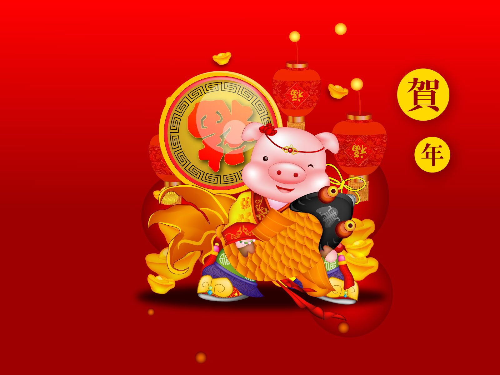 Vector Chinese New Year Wallpaper 3501