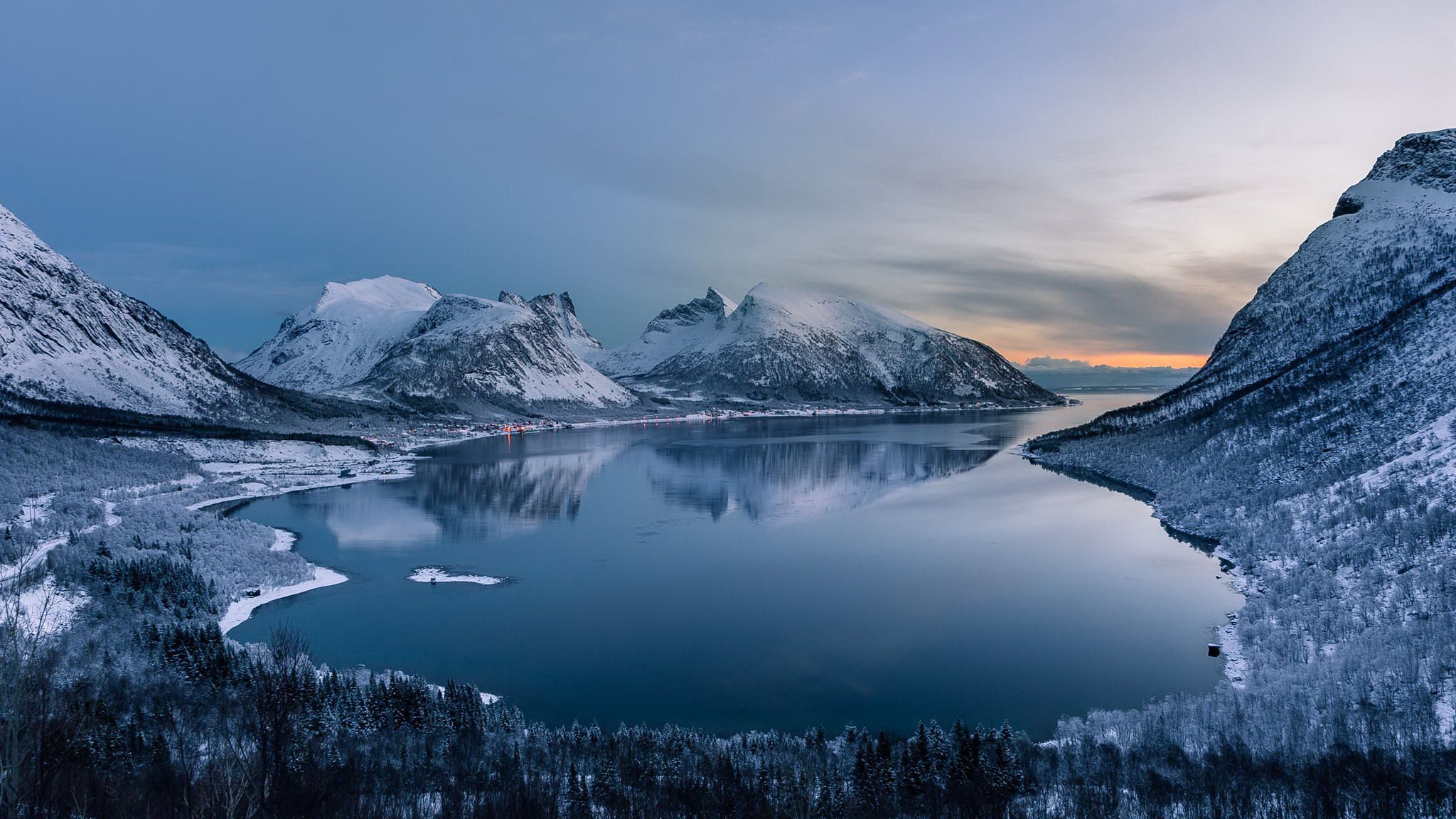 Free photo: Winter lake, Lake, Landscape