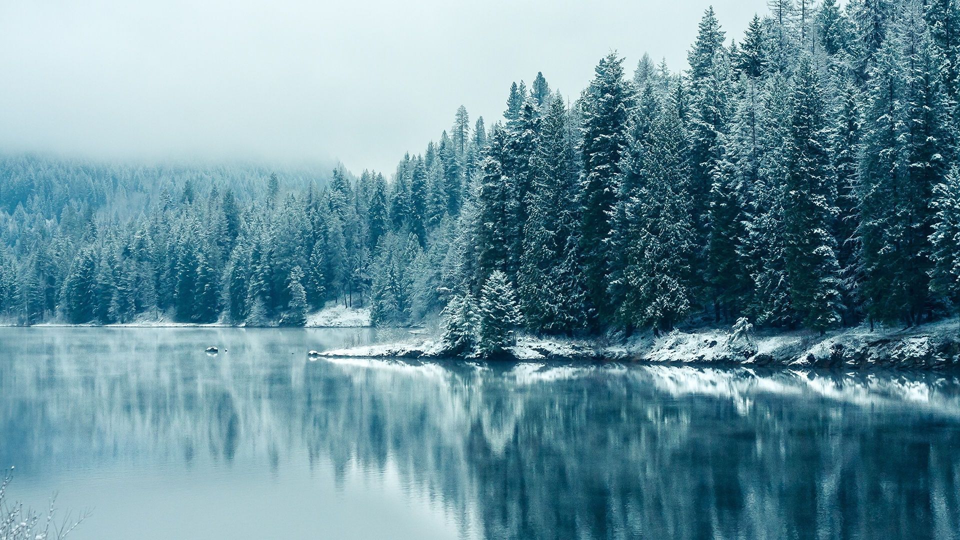 Winter Lake HD Wallpaper