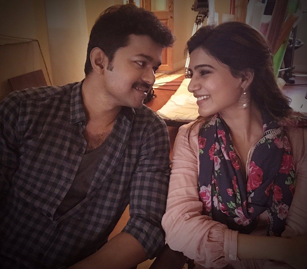 Samantha and Vijay stills from Mersal #tamil #smile #mersal #thalapathy. Samantha photo, Samantha image, Vijay actor