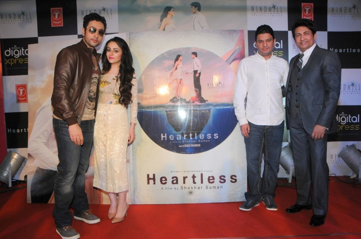 Adhyayan Suman Ariana Ayam Shekhar Suman Bhushan Kumar at film HEARTLESS music launch at Reliance Digital in Mumbai 2, rediff bollywood photo on Rediff Pages