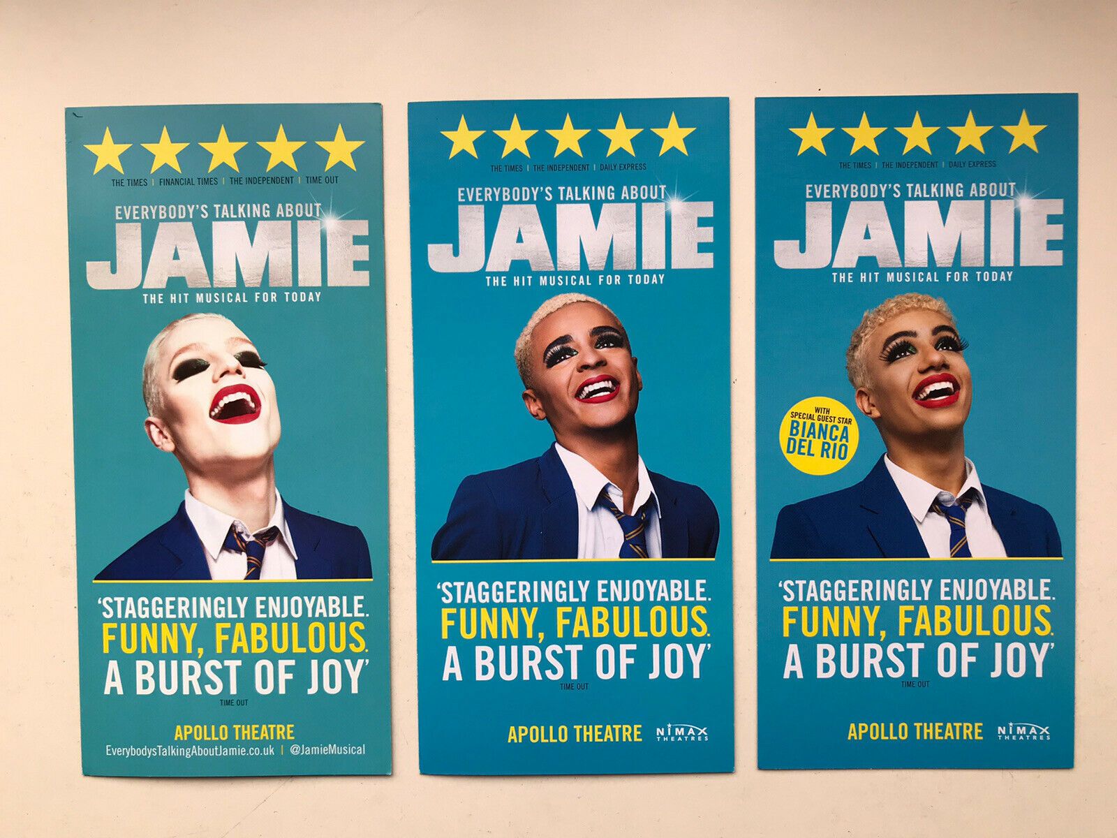 EVERYBODY'S TALKING ABOUT JAMIE THE MUSICAL WEST END THEATRE 3 X FLYER