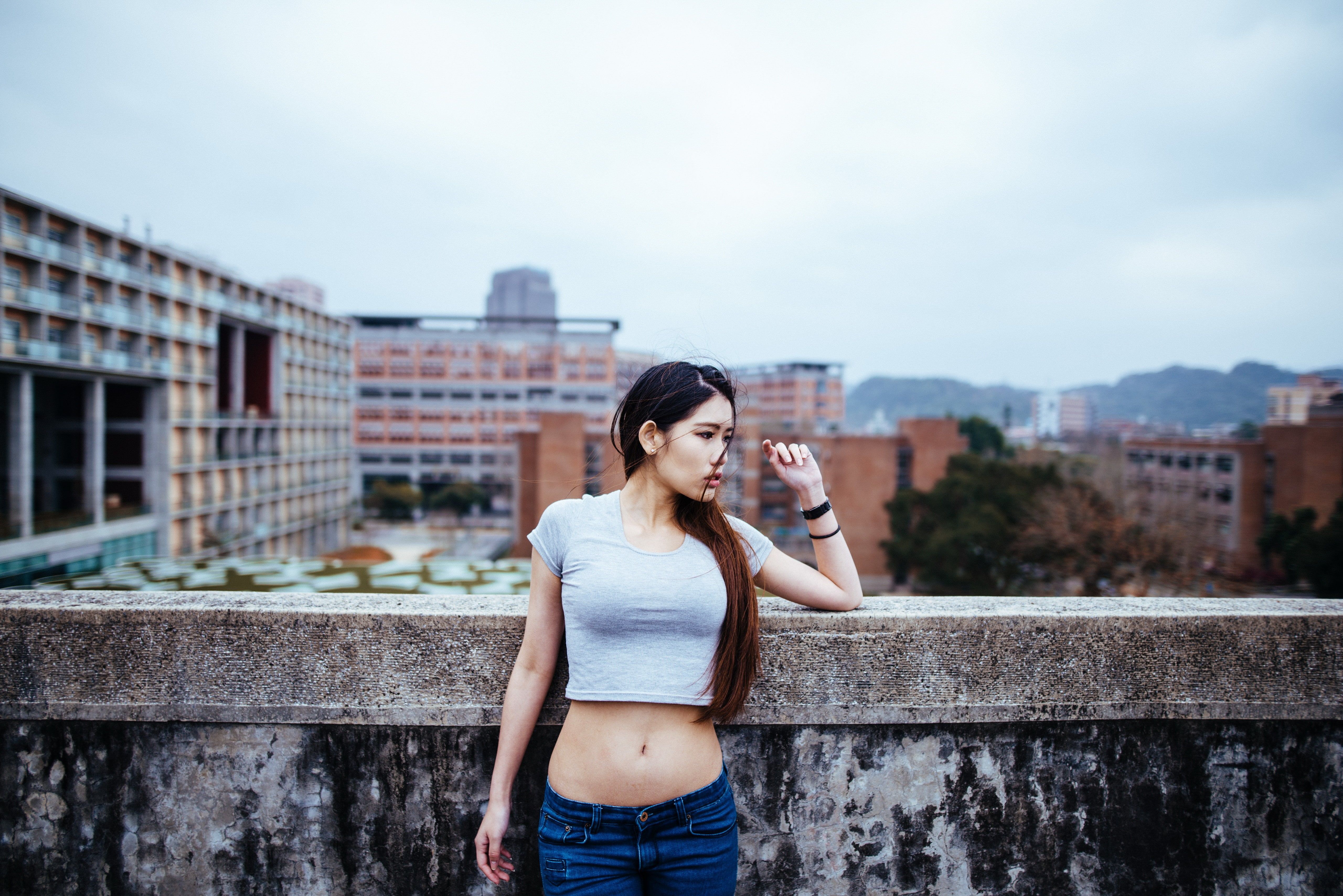 Asian #belly crop top bare midriff #jeans K #wallpaper #hdwallpaper #desktop. Crop tops, Tops, Cropped