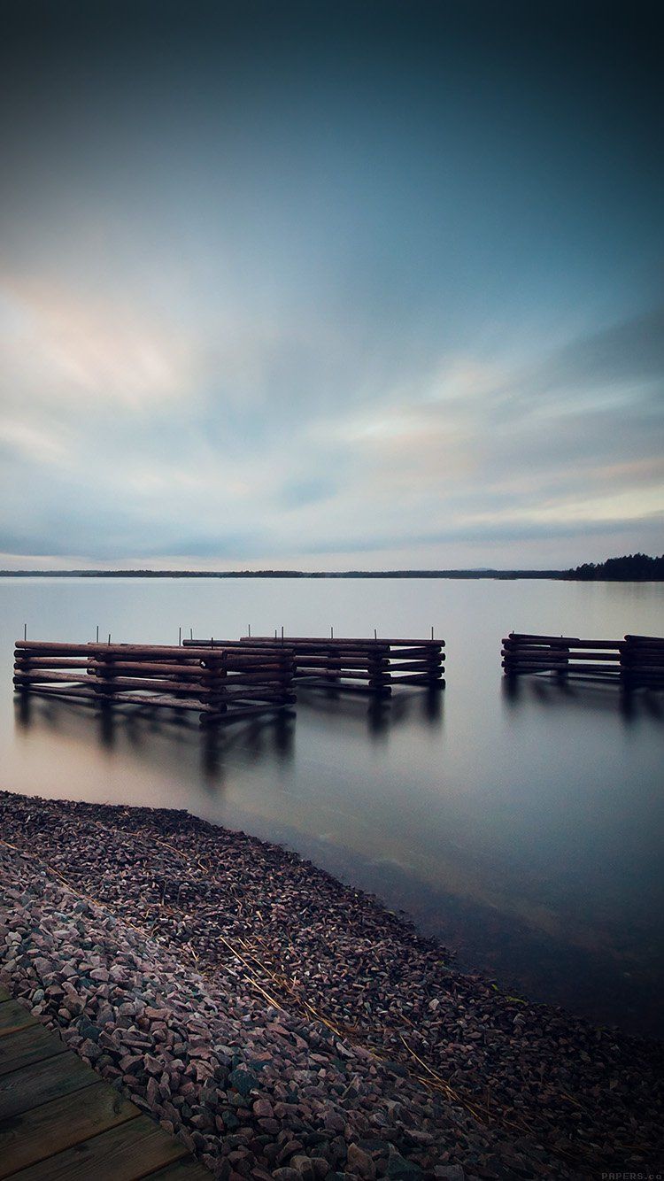 iPhone7 wallpaper. lake calm nature beautiful sea water vignette