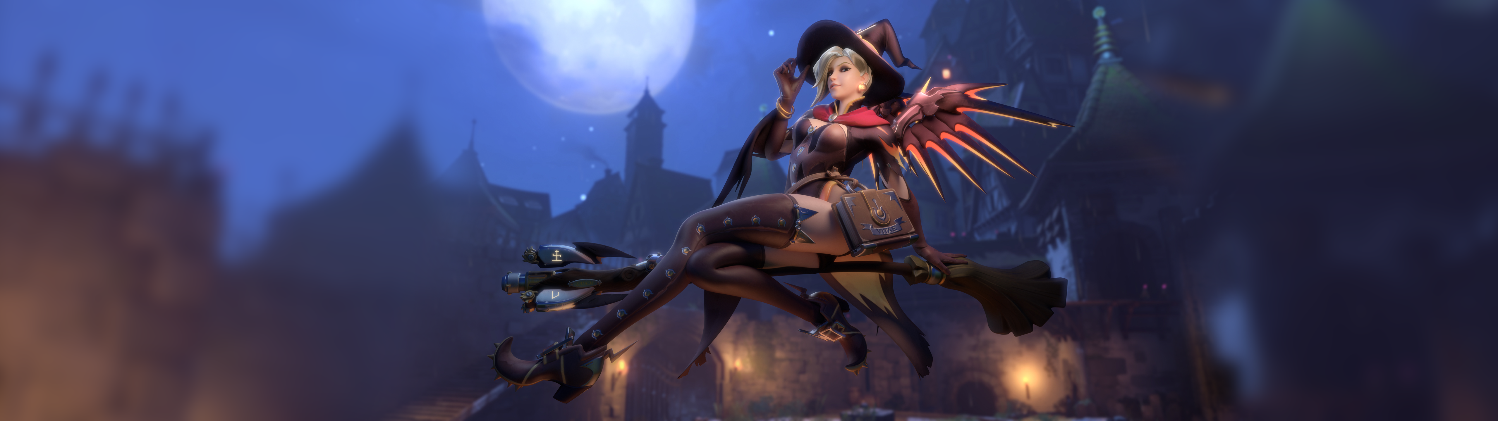 Overwatch Dual Monitor Png Mercy Witch Skin Wing