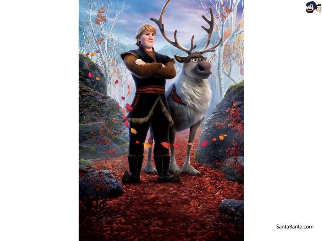 Kristoff and Sven in Disney`s animation movie, Frozen 2