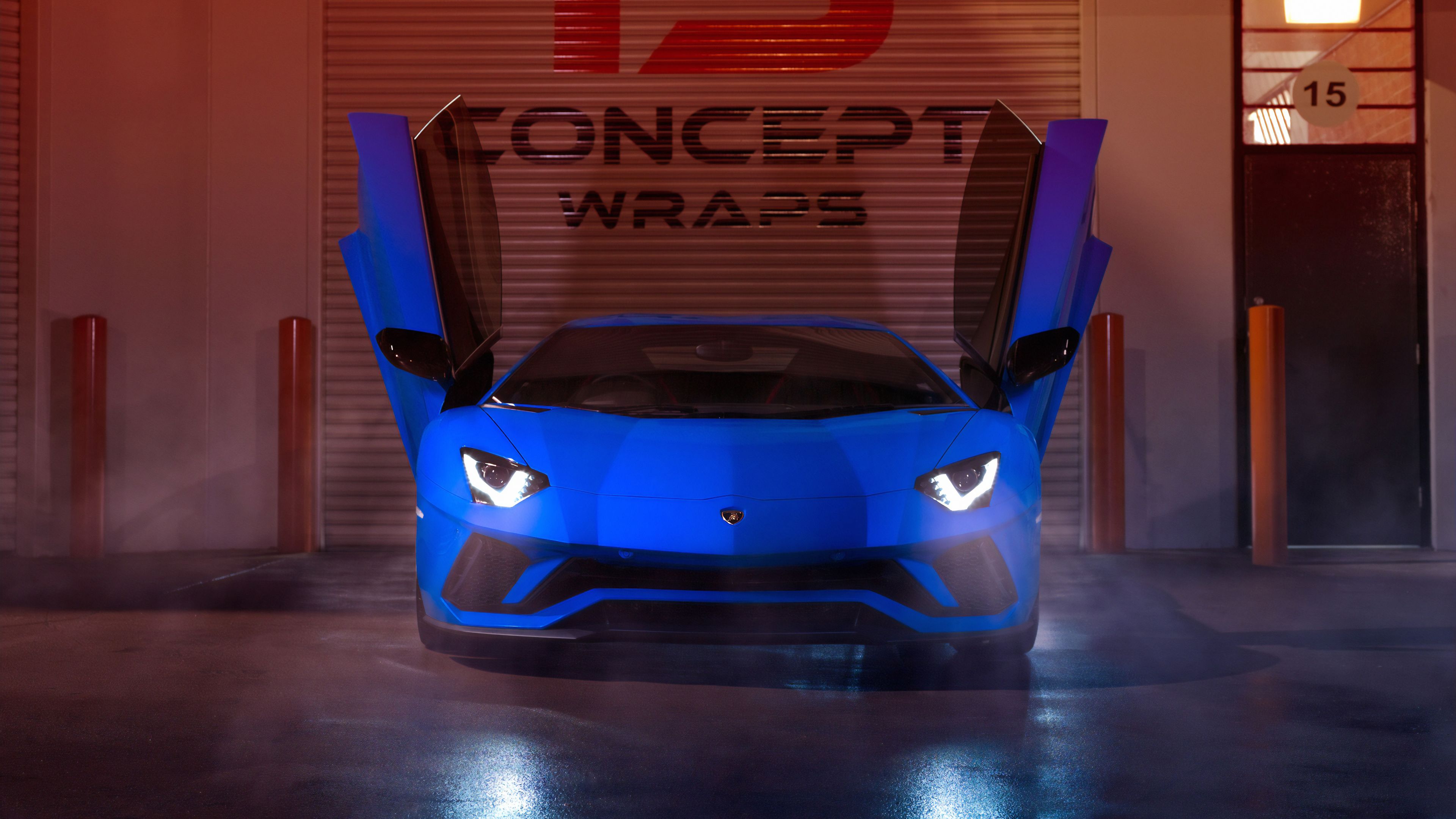 Car Wallpaper Blue Lamborghini