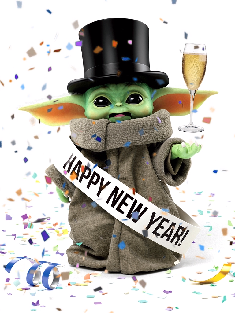 Happy New Year Baby Yoda. Happy new year baby, Star wars art, Happy new year funny