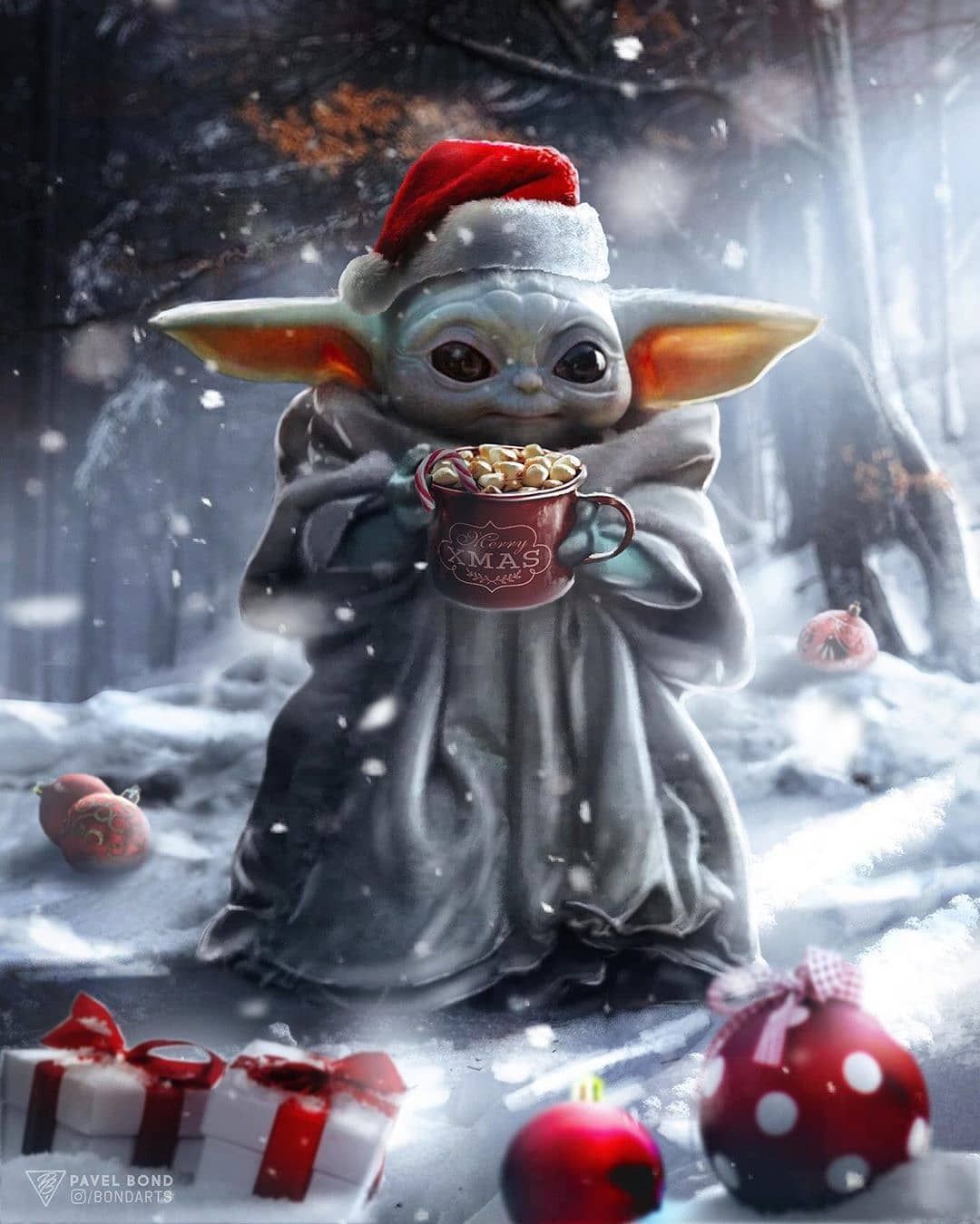 Happy New Year and Merry Christmas !!! by Pavel Bond. Star wars picture, Star wars wallpaper, Yoda wallpaper