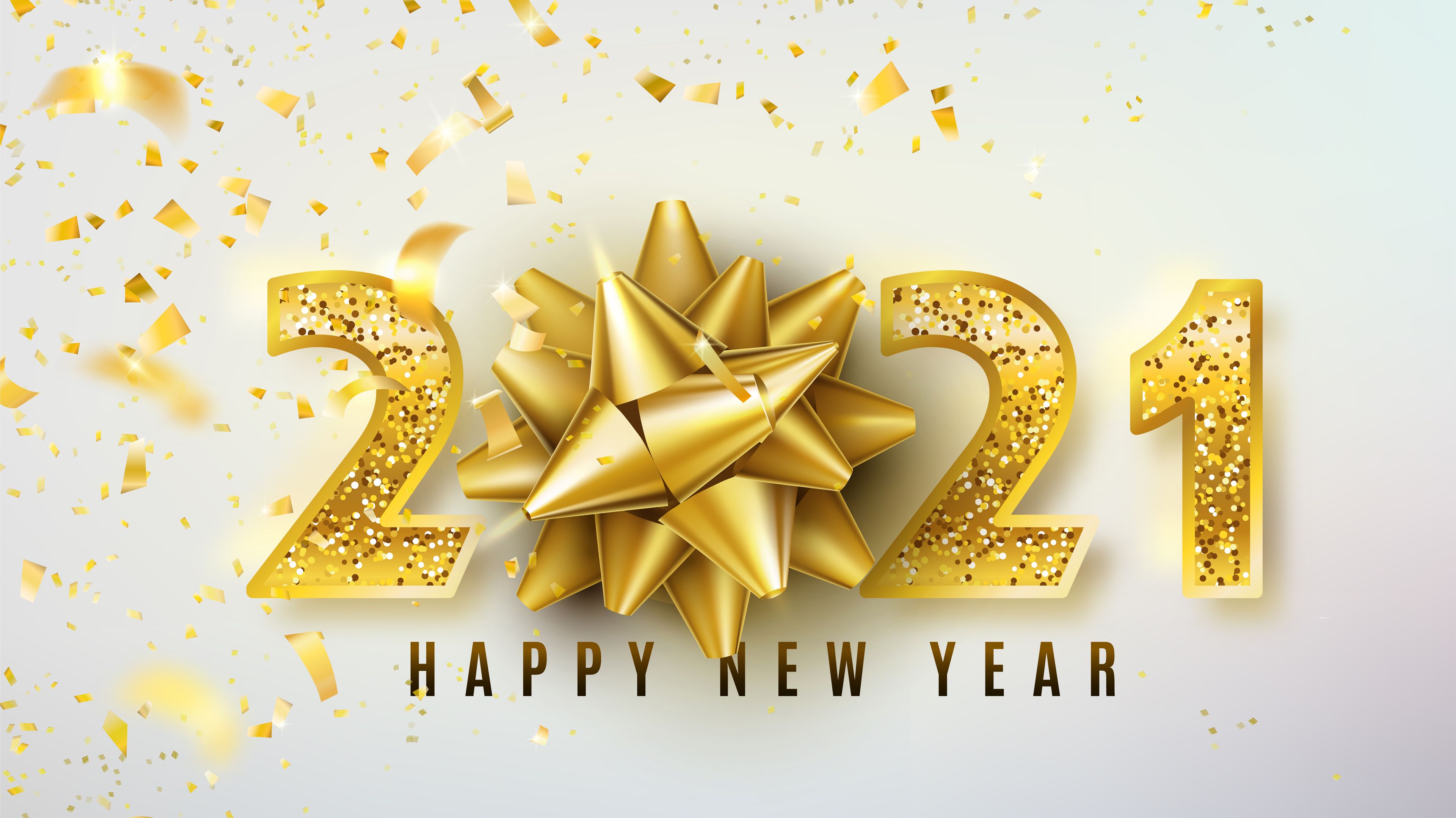 Happy New Year 3D 4K Wallpaper