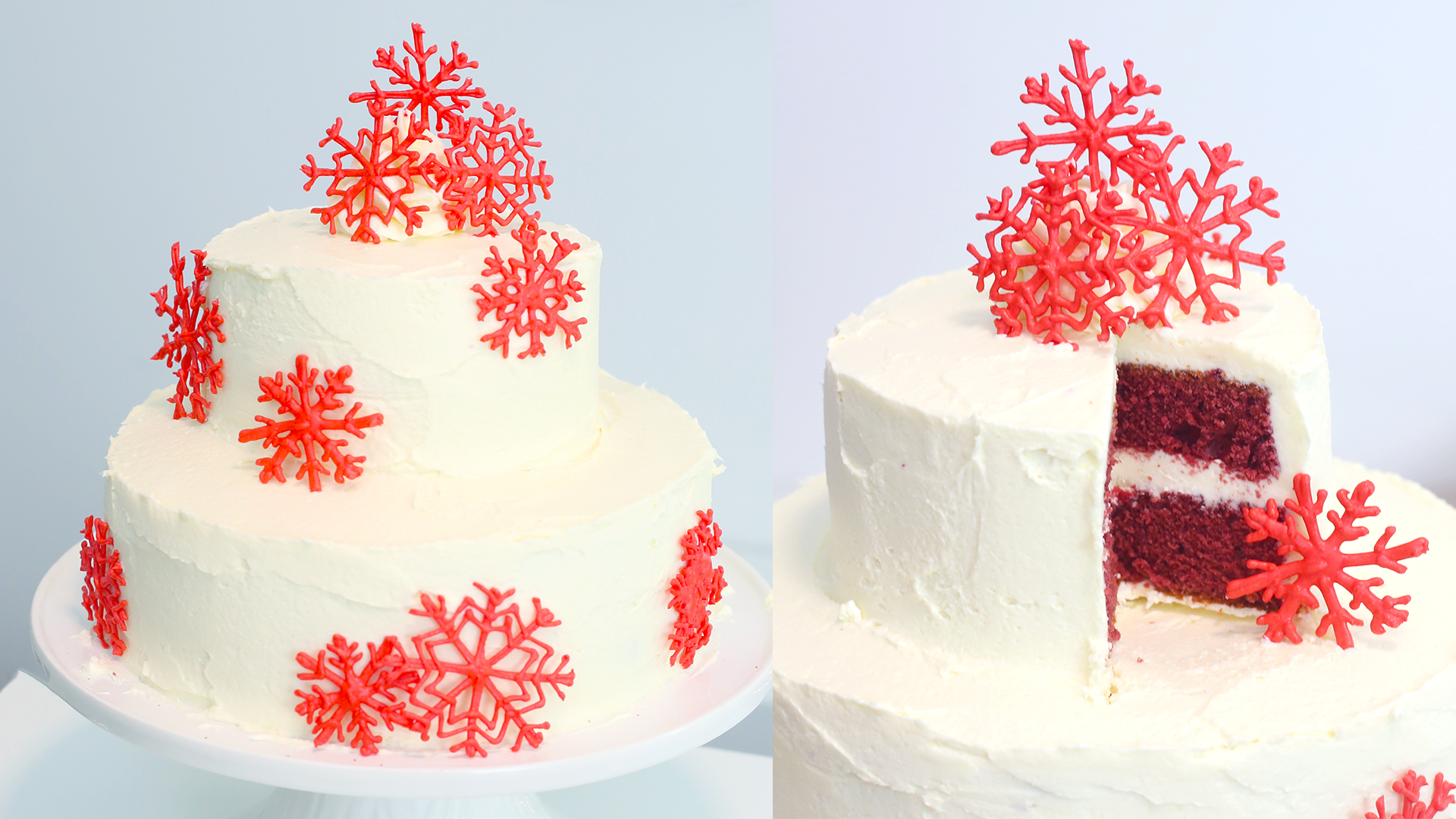 Red Velvet White Christmas Cake