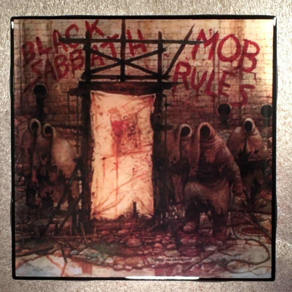 BLACK SABBATH Mob Rules Coaster Record Cover Ceramic Tile. Black sabbath, Ceramic tiles, Mob rules