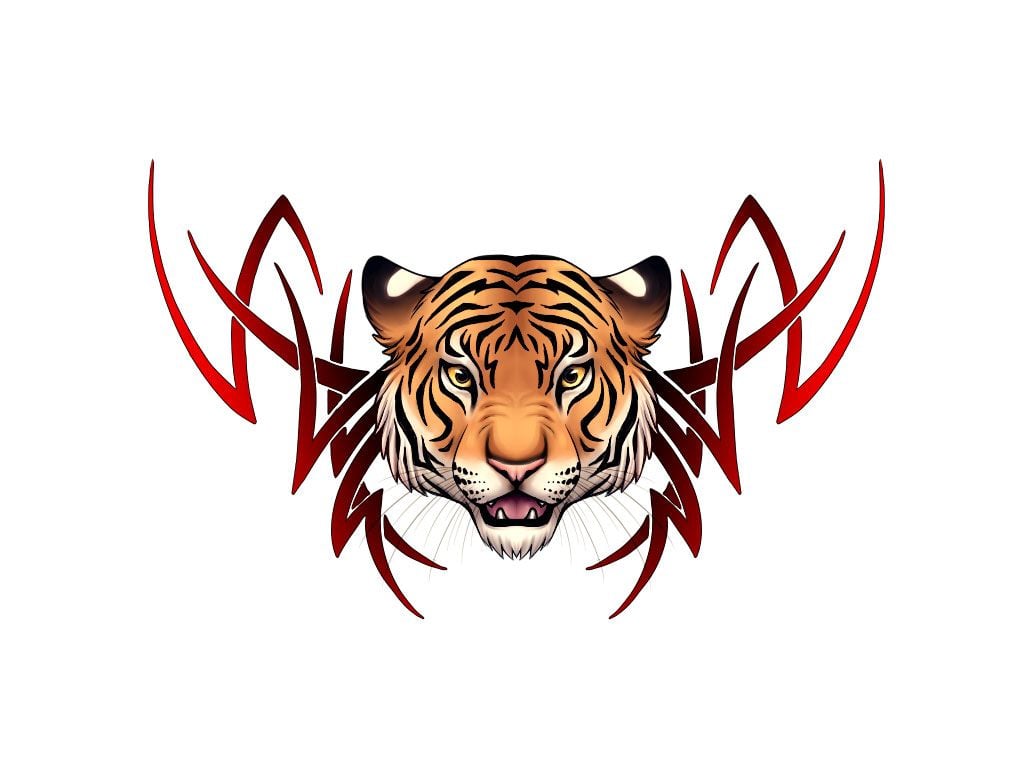 Old school tiger tattoo design 1227525 Vector Art at Vecteezy