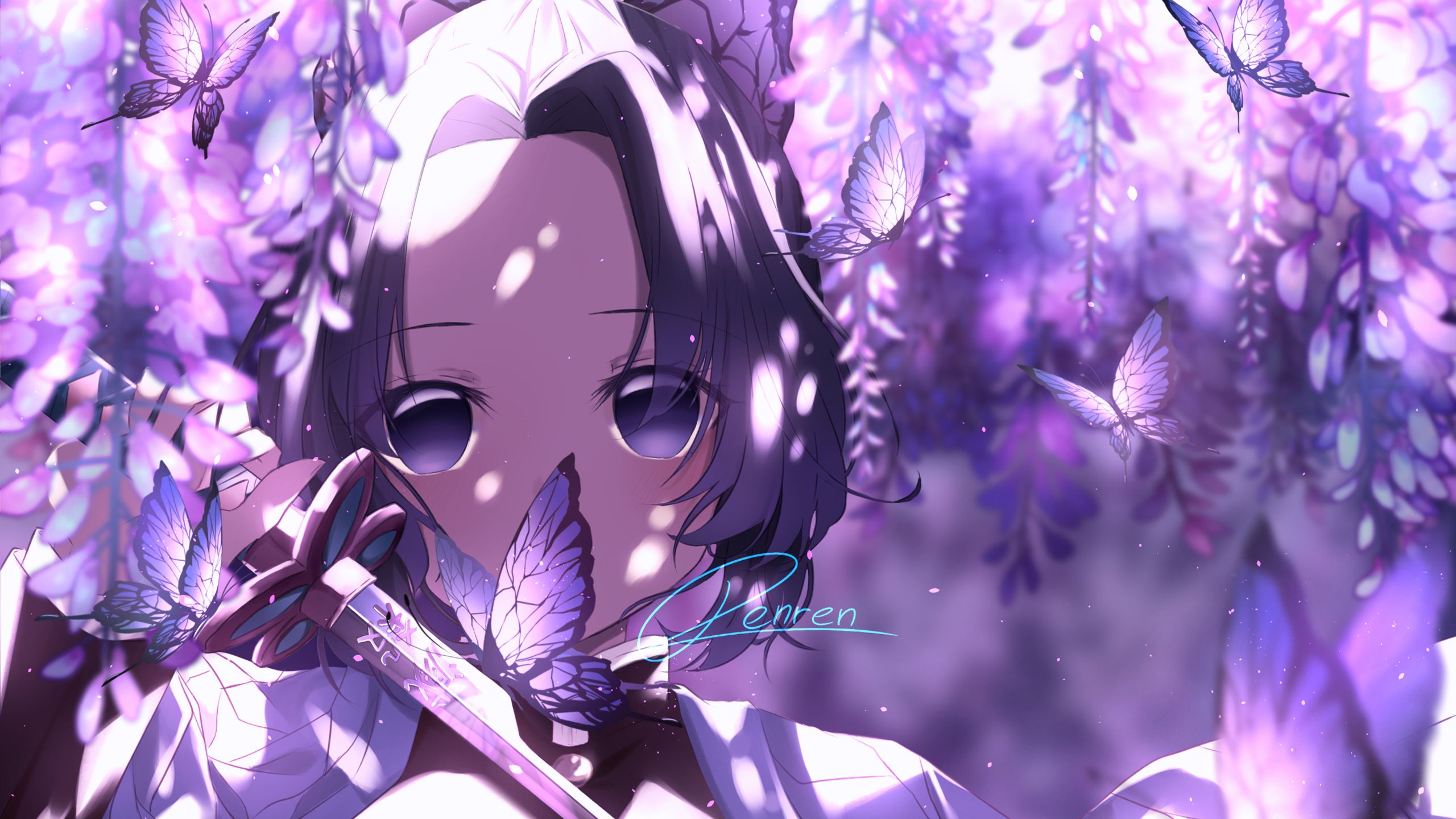 Demon Slayer Butterfly Girl Shinobu Kochou HD Anime Wallpaper