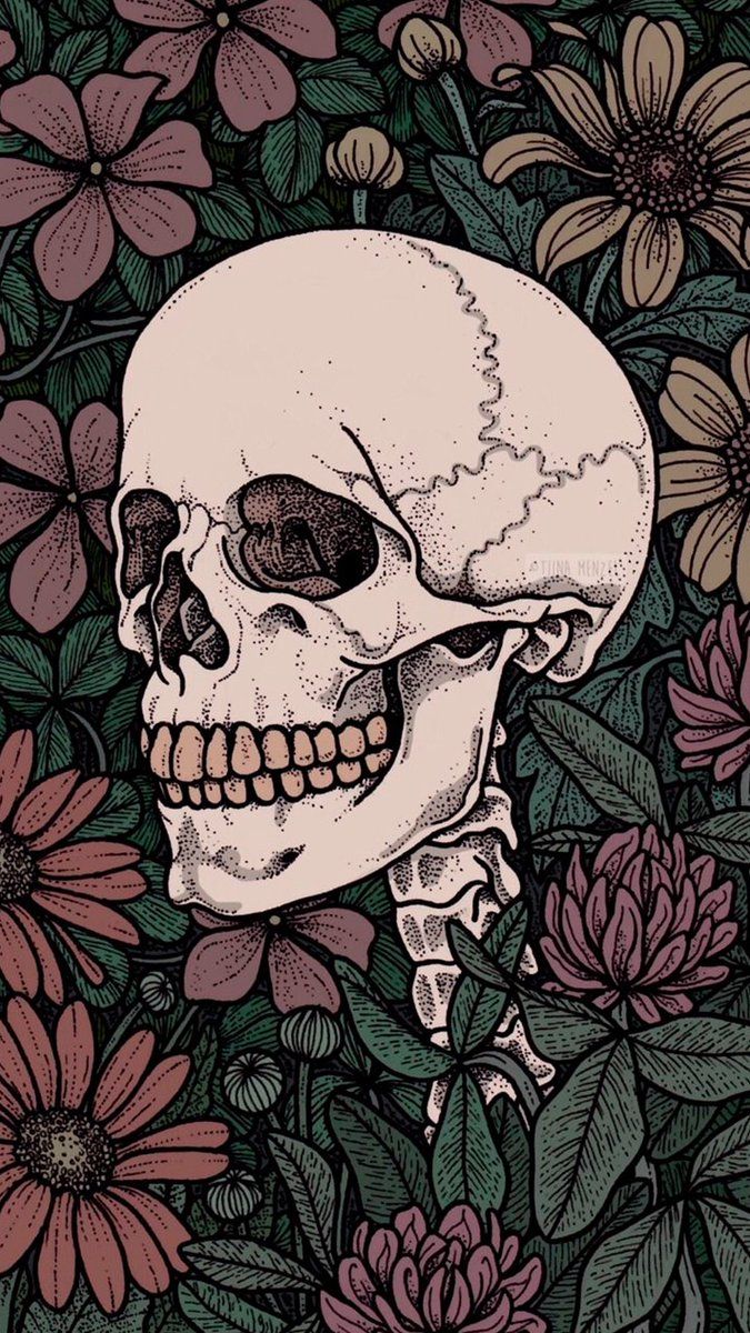 Skull And Flowers Wallpapers - Wallpaper Cave