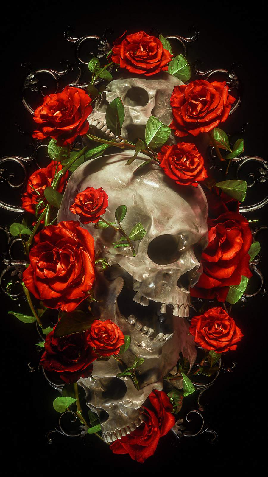 Rose Skull iPhone Wallpaper Wallpaper, iPhone Wallpaper