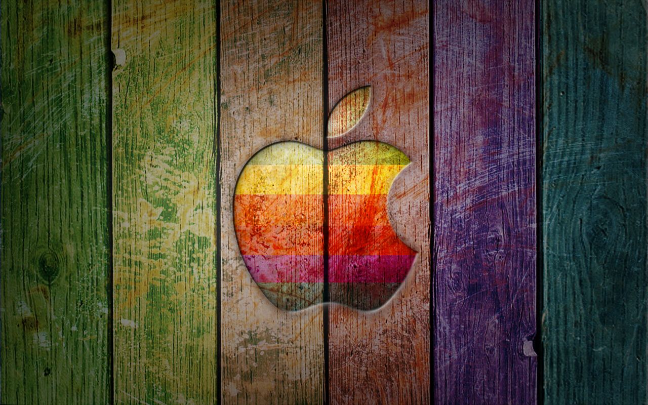 Download wallpaper: wallpaper, apple, Rainbow, tree