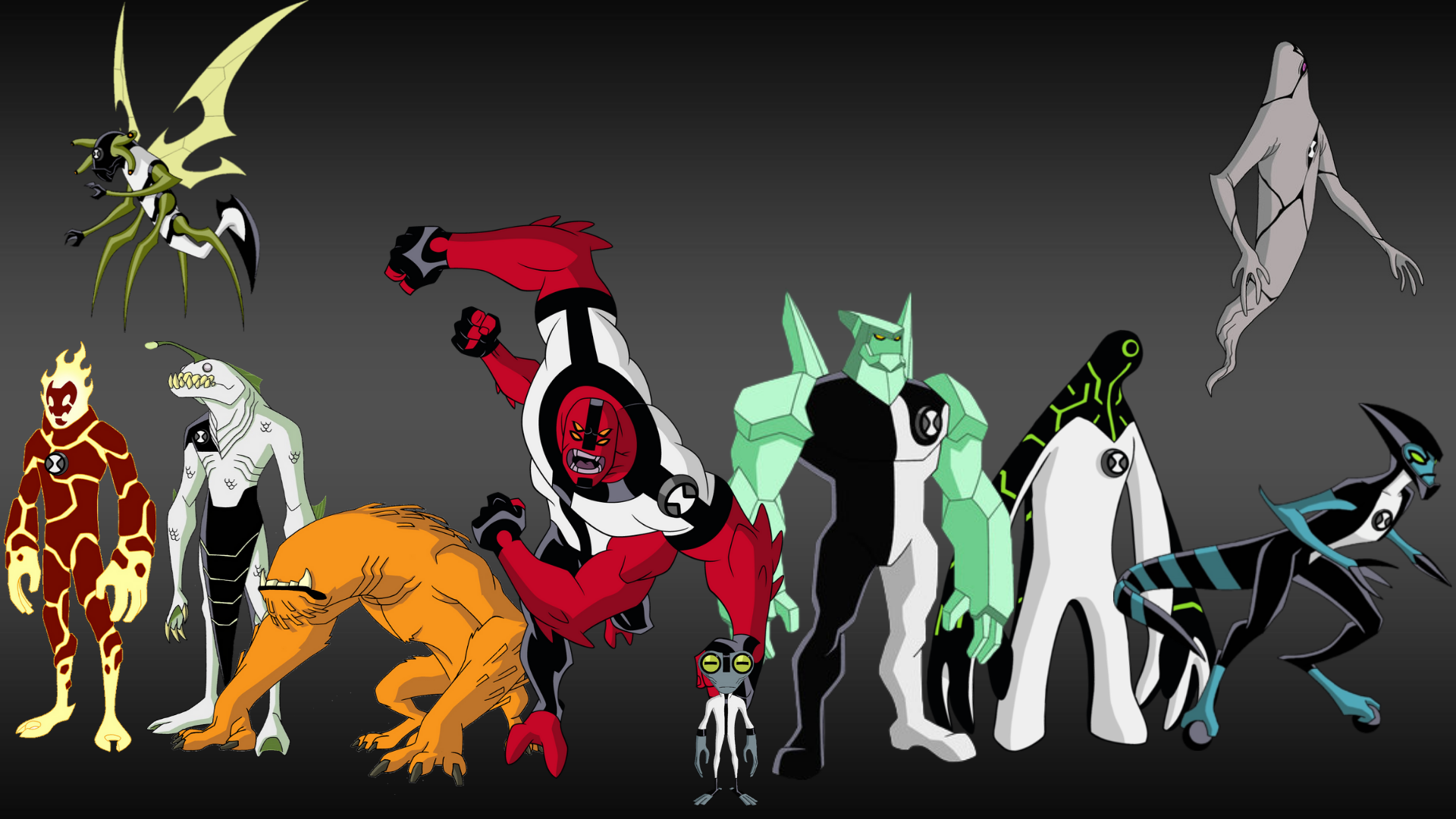 I made a Ben 10 Classic Wallpaper (1920x1080). I couldn't find a high quality picture for Diamond Head