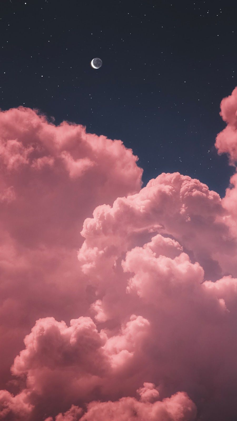 Two moon in the night sky. iPhone wallpaper stars, Night sky wallpaper, Pink clouds wallpaper
