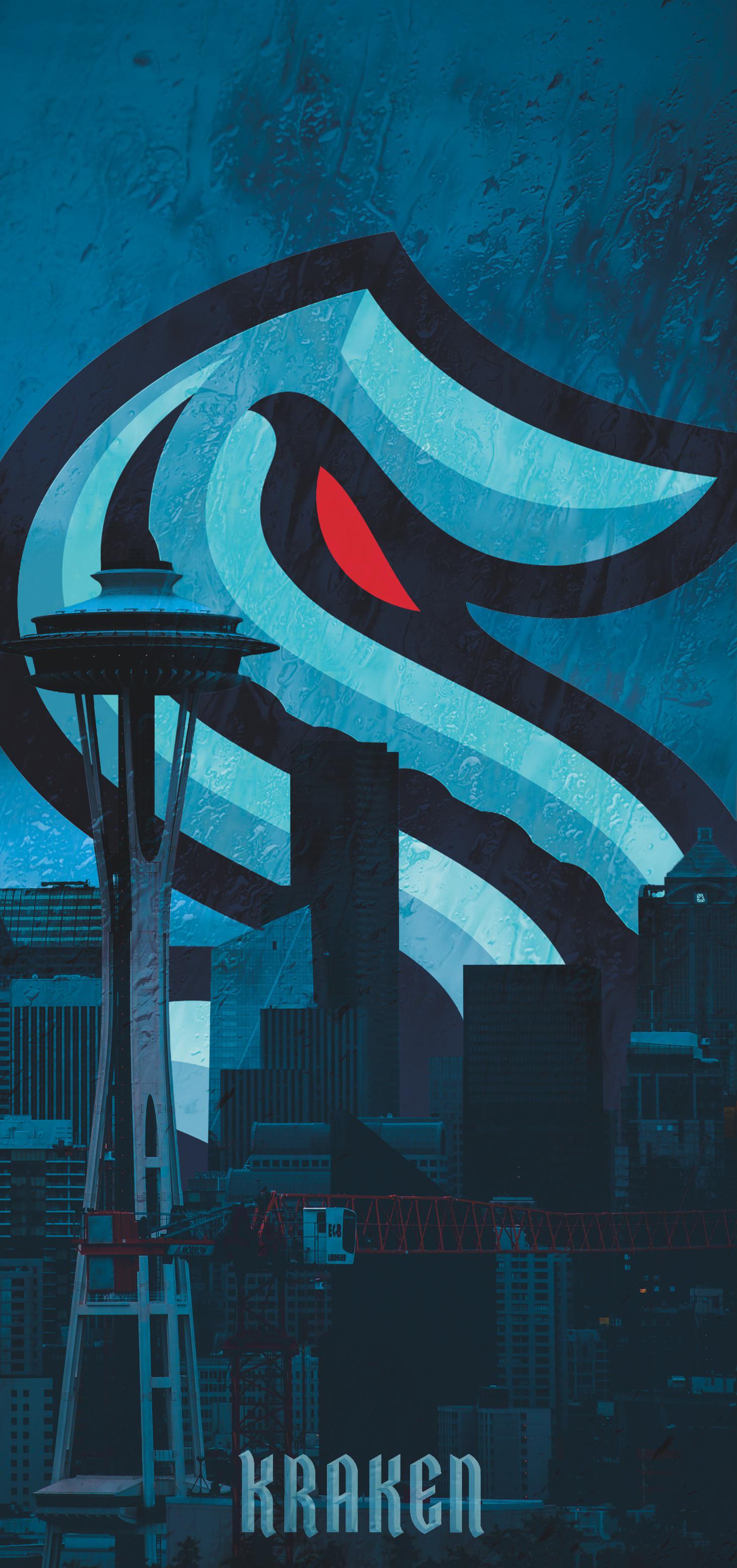 Download Seattle Kraken Space Needle Art Wallpaper