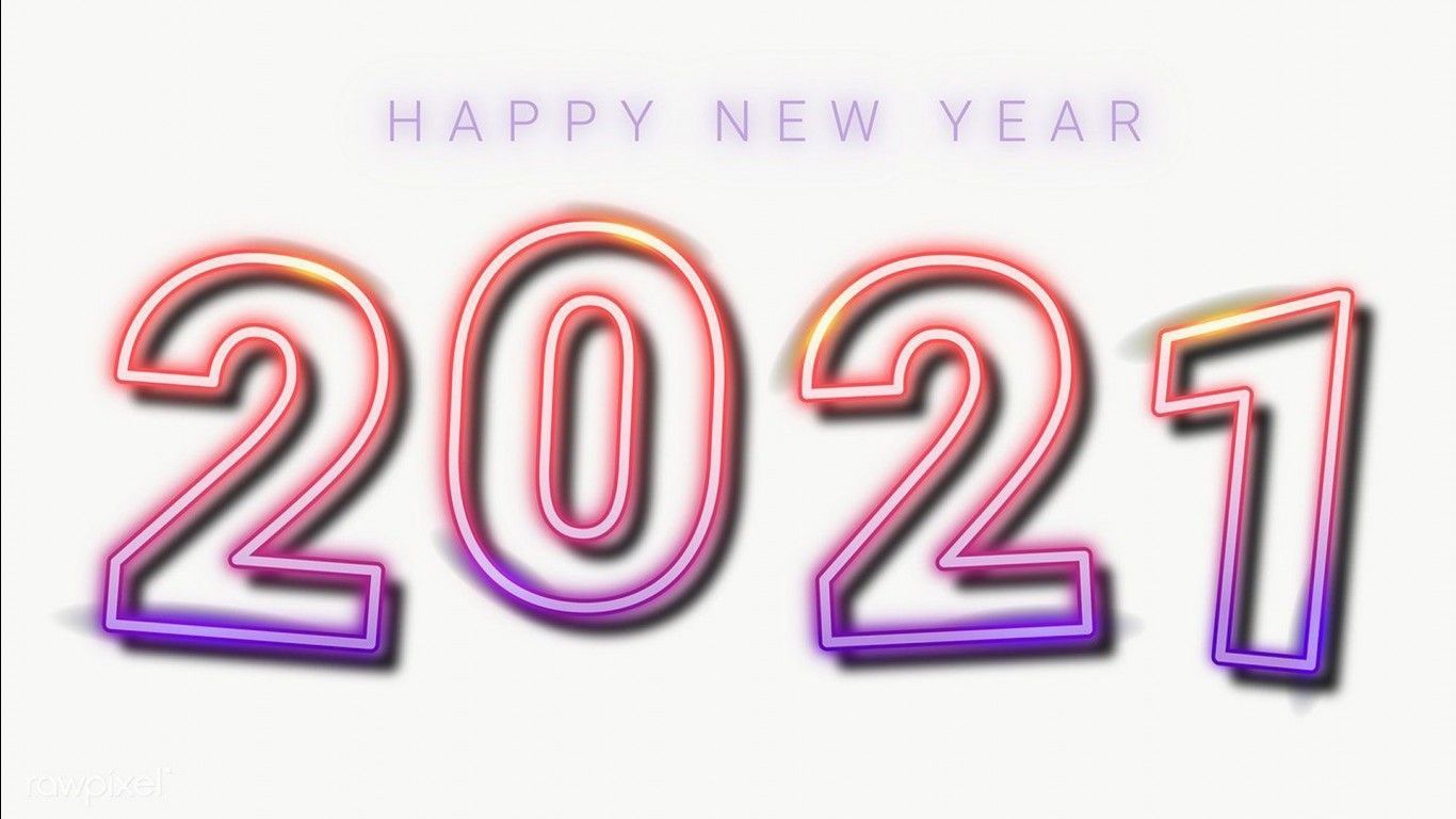 Happy New Year 2021 With Background Of White HD Happy New Year 2021 Wallpaper