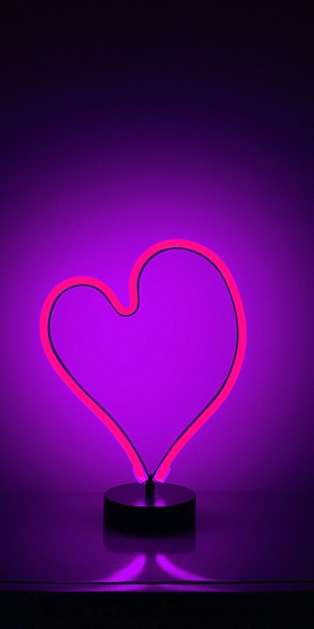 Download 1080x2160 wallpaper love, heart, neon, purple light, minimal, honor 7x, honor 9 lite, honor view HD image, background, 4519