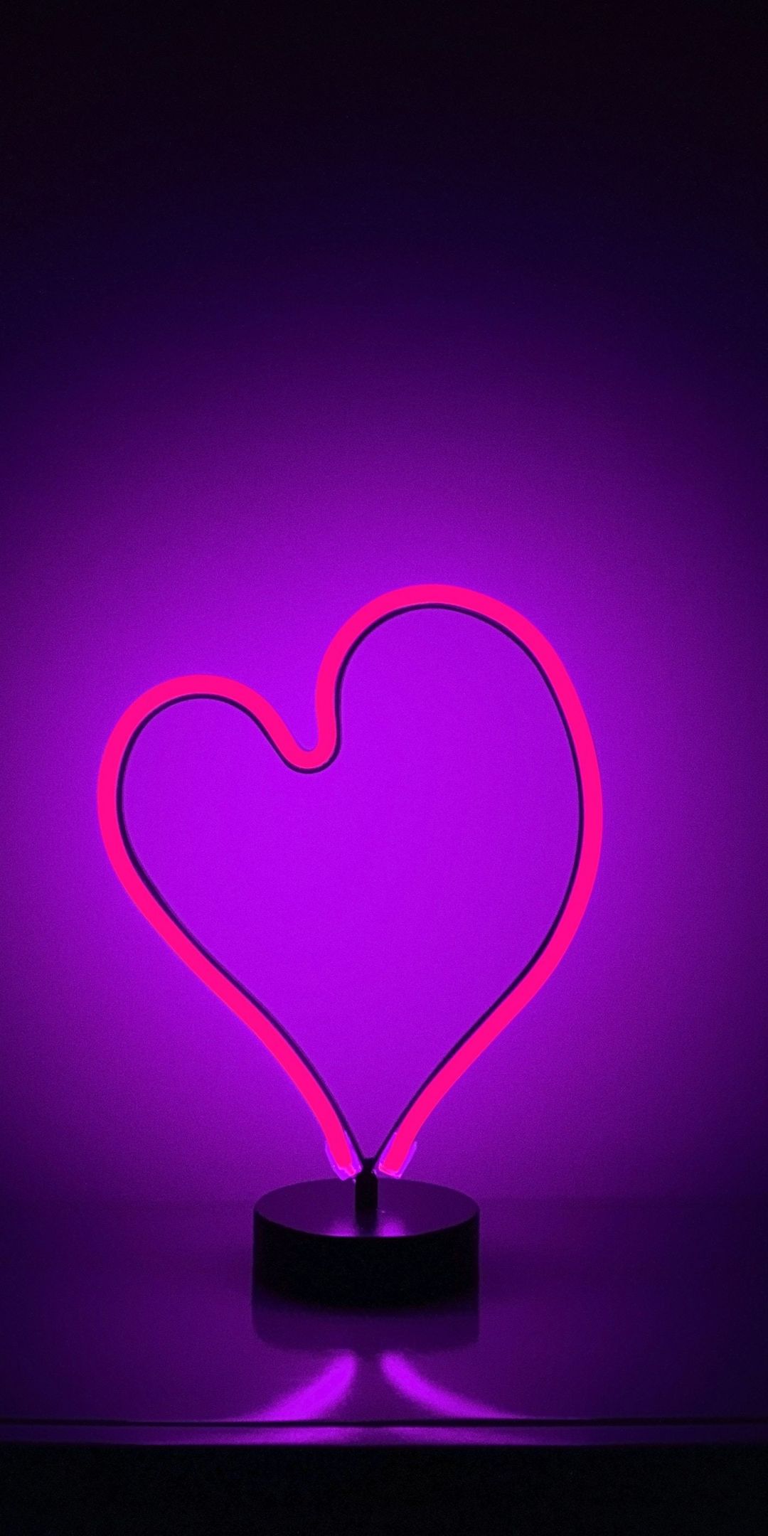 Download 1080x2160 wallpaper love, heart, neon, purple light, minimal, honor 7x, honor 9 lite, honor view 10, HD image, background, 4519