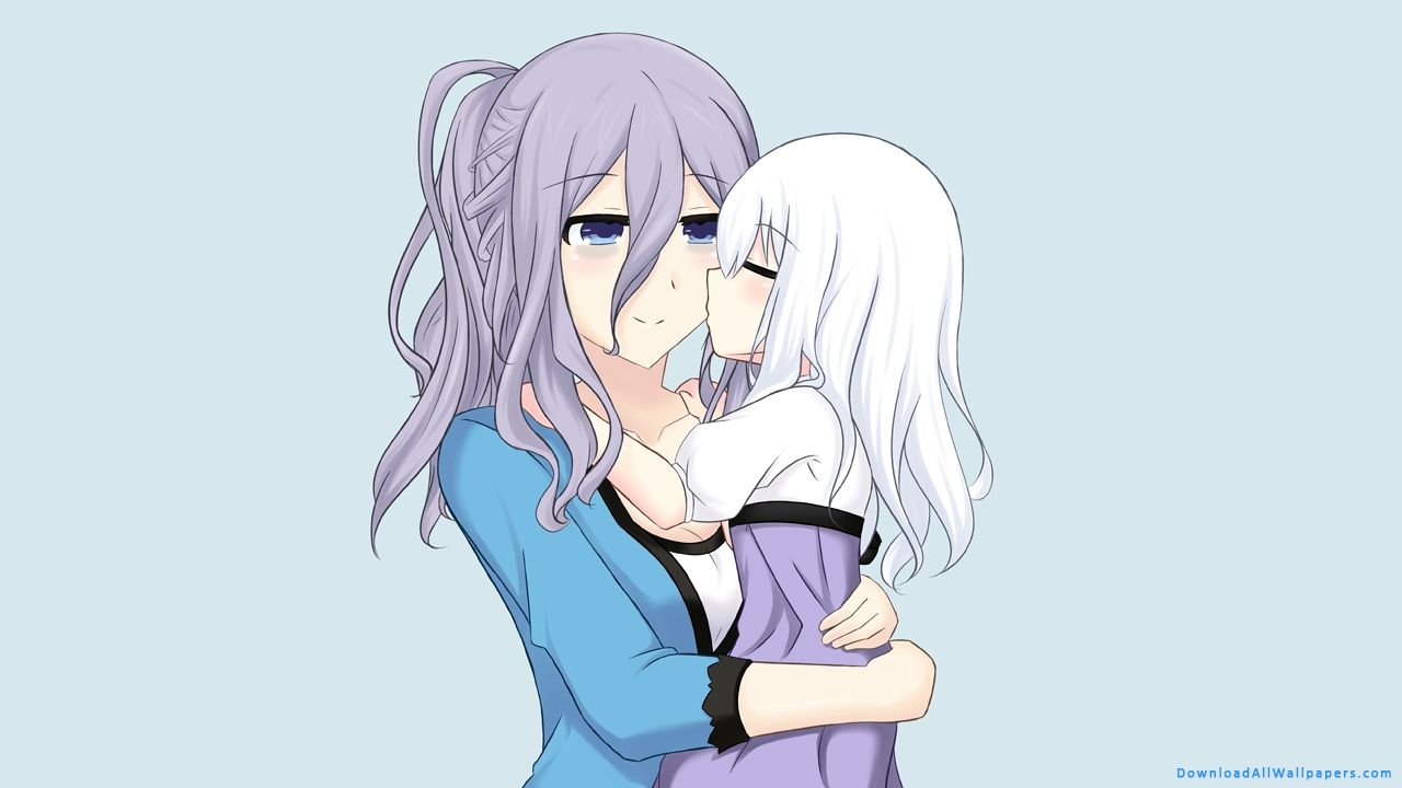 Anime Girl Holding Baby, Anime Mother Holding Baby Girl, Mother Holding Baby, Anime Mother And Baby, Blue Eyes, Anime Mother, Anime Girl, Anime, Mother And Baby, Looking Each Other, Love, Emotion, Feeling