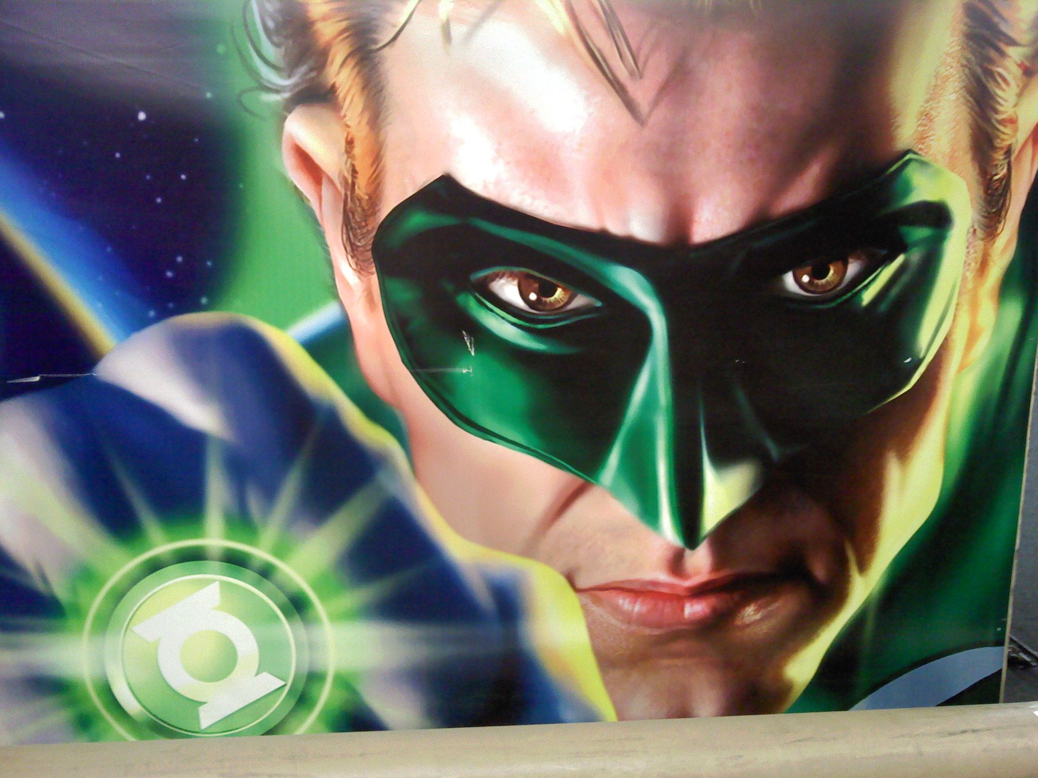 Green Lantern Movie Poster second half of a large Green Lantern display