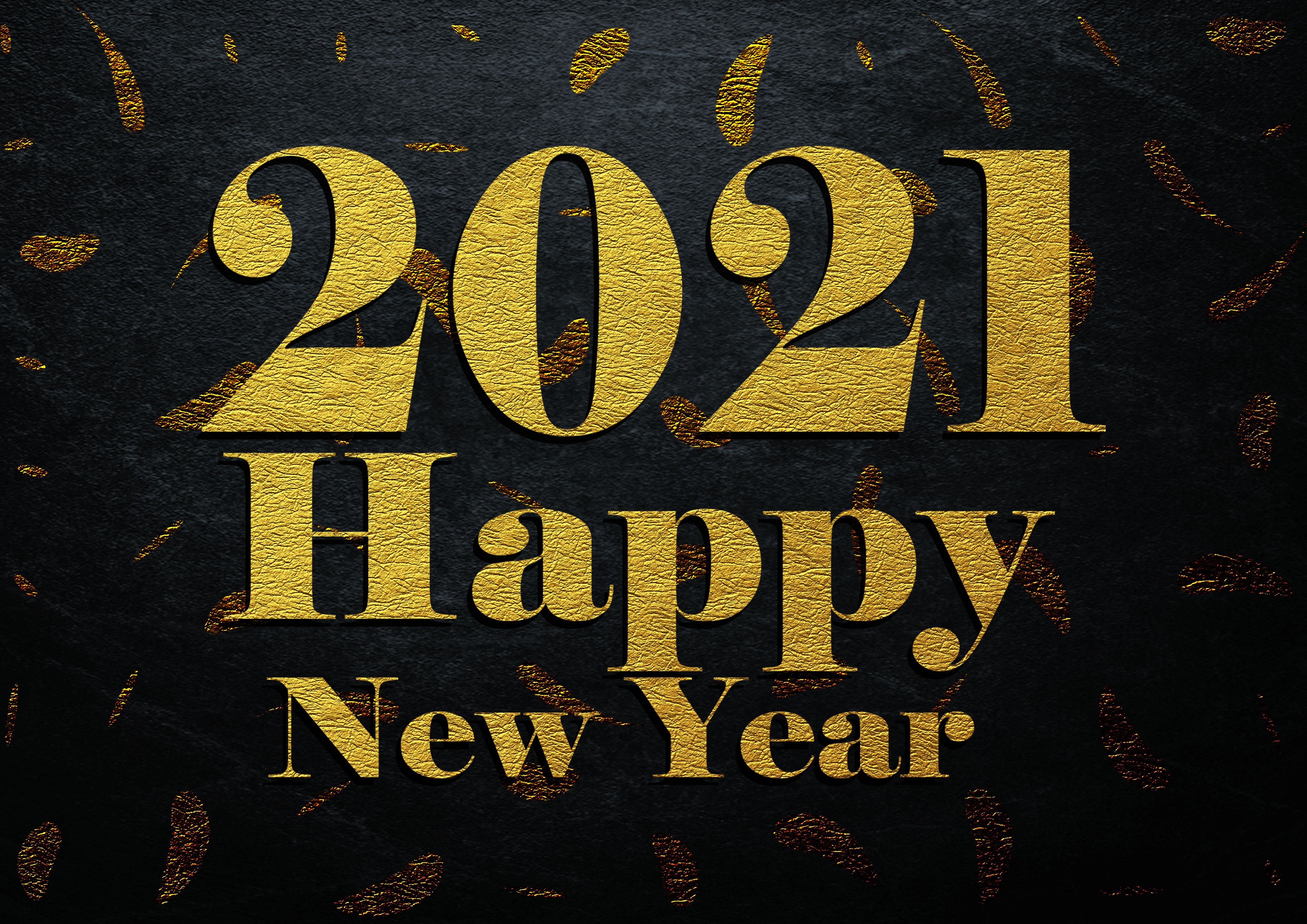 Free Happy New Year 2021 Gold Wallpaper