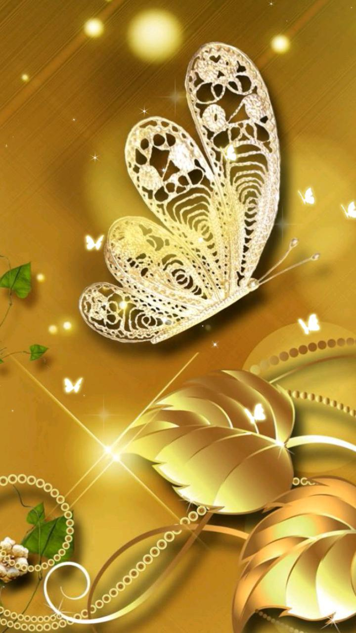 Golden Butterfly Wallpaper Download