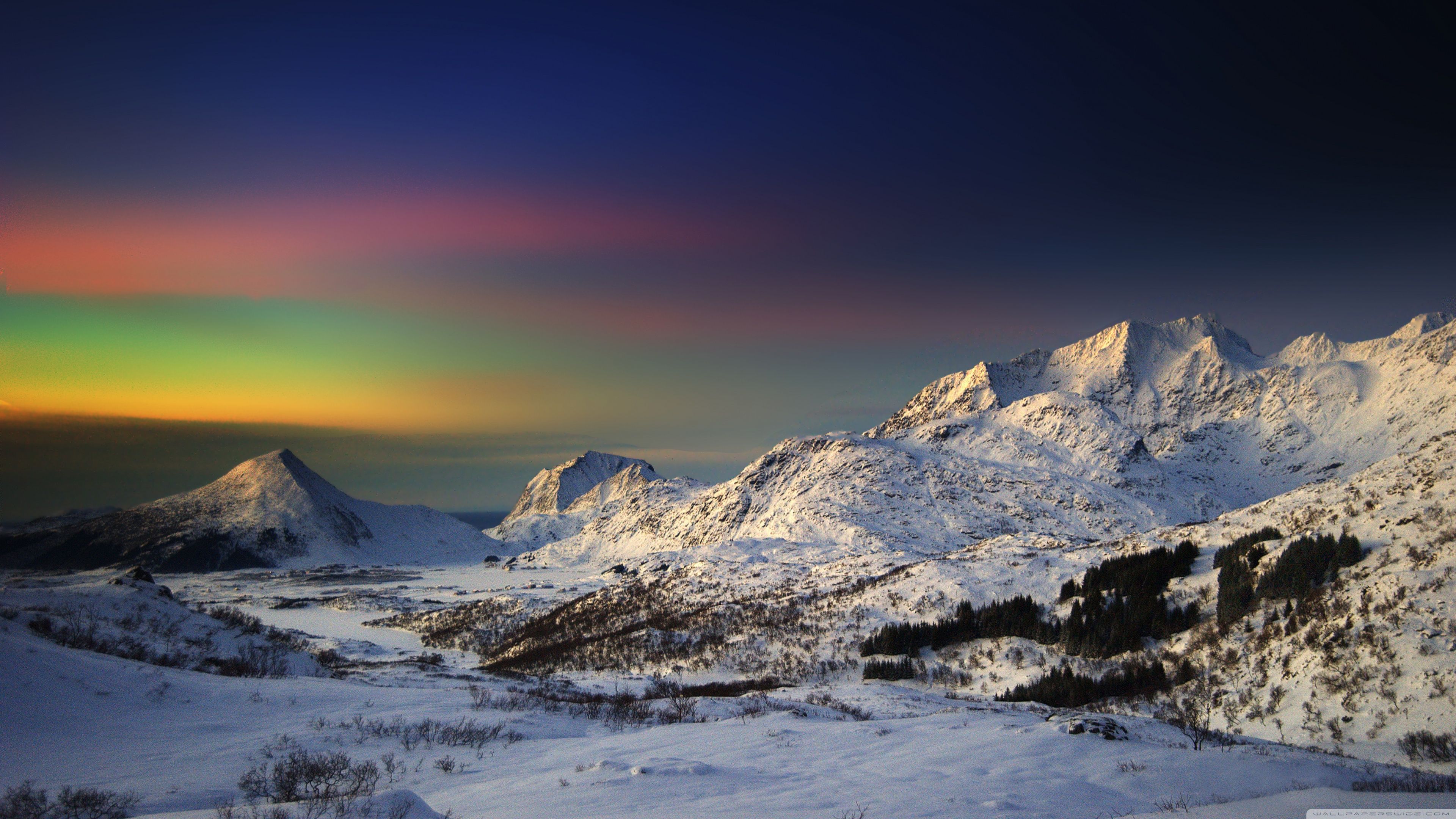 Winter Morning In The Mountains Ultra HD Desktop Background Wallpaper for 4K UHD TV, Multi Display, Dual Monitor, Tablet