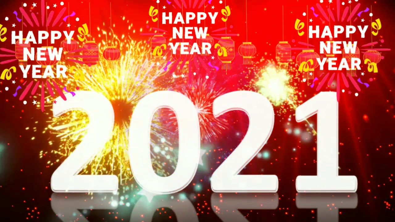 Happy new year 2021 HD background video effect. kinemaster background video 2021 Full HD. Red Screen