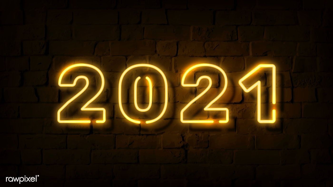 Download premium illustration of Bright yellow neon 2021 wallpaper 1232212. Happy new year image, New year image, New years background