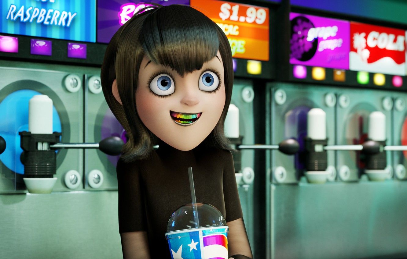 Wallpaper girl, cartoon, drink, Mavis, Hotel Transylvania 2, Transylvania - for desktop, section фильмы