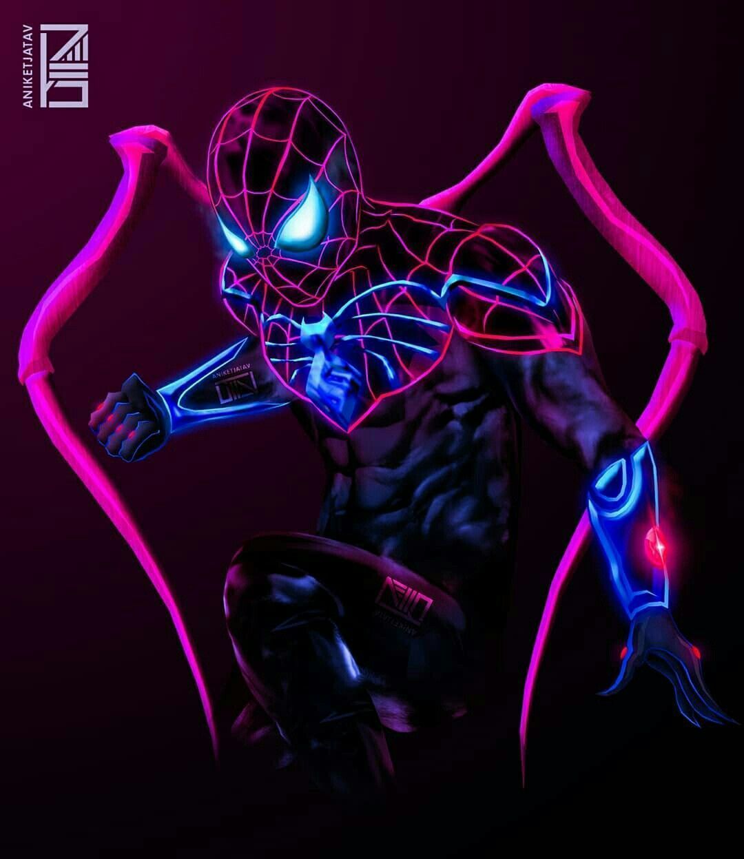 Spiderman Neon Wallpaper