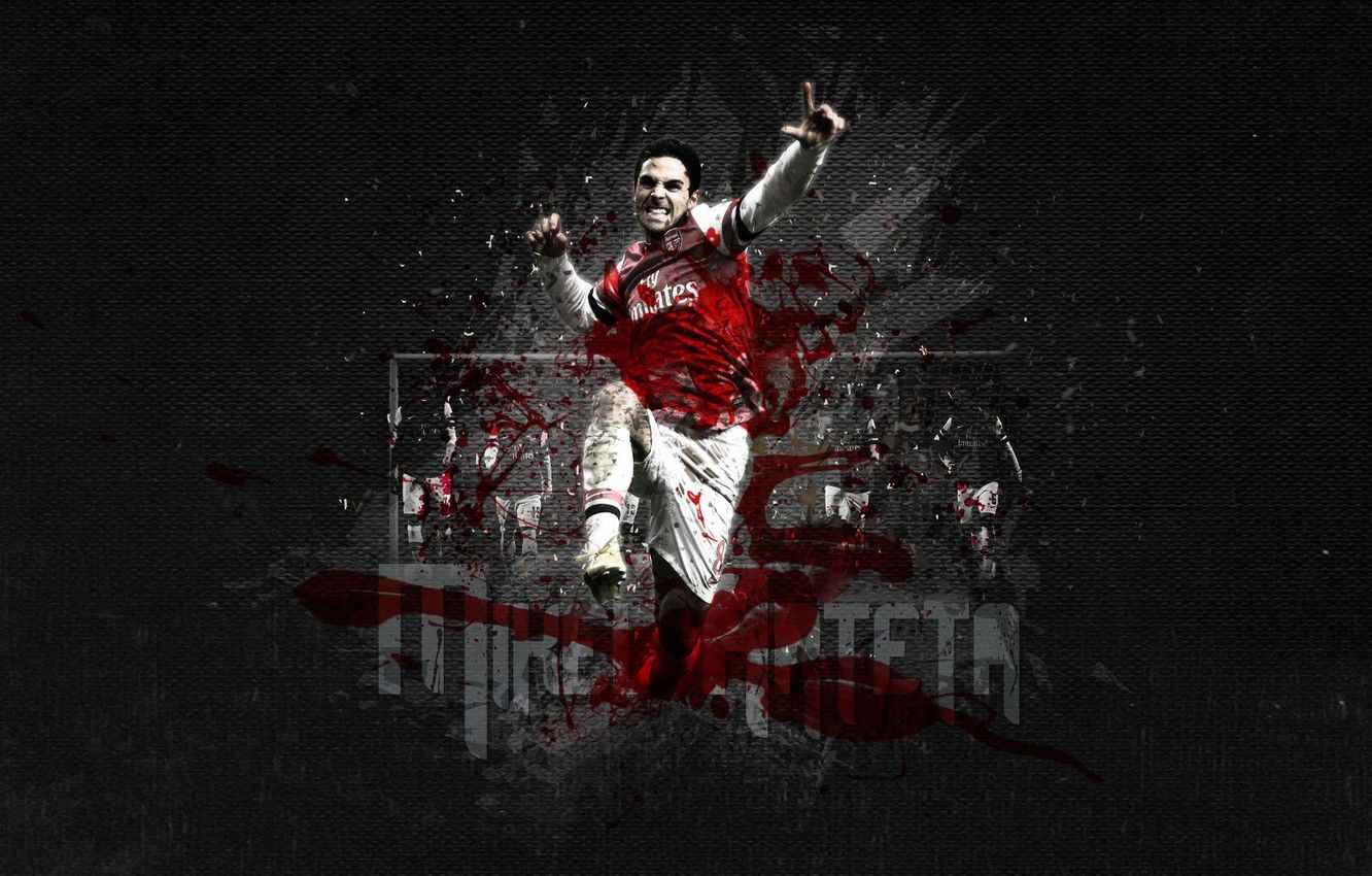 Wallpaper background, the inscription, player, Arsenal, Arsenal, Football Club, The Gunners, The gunners, Football club, Mikel Arteta, Mikel Arteta image for desktop, section спорт