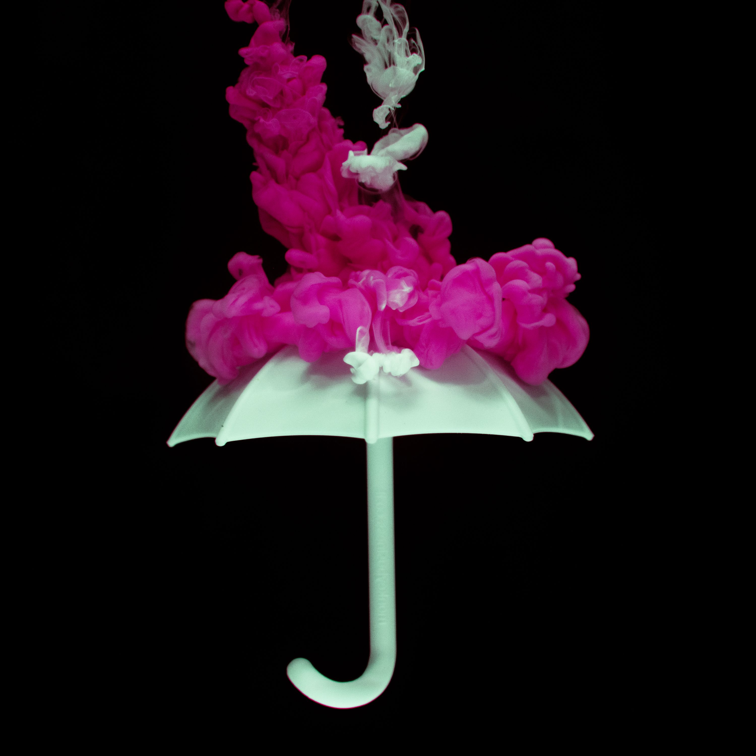 White Umbrella And Pink Smoke wallpaper
