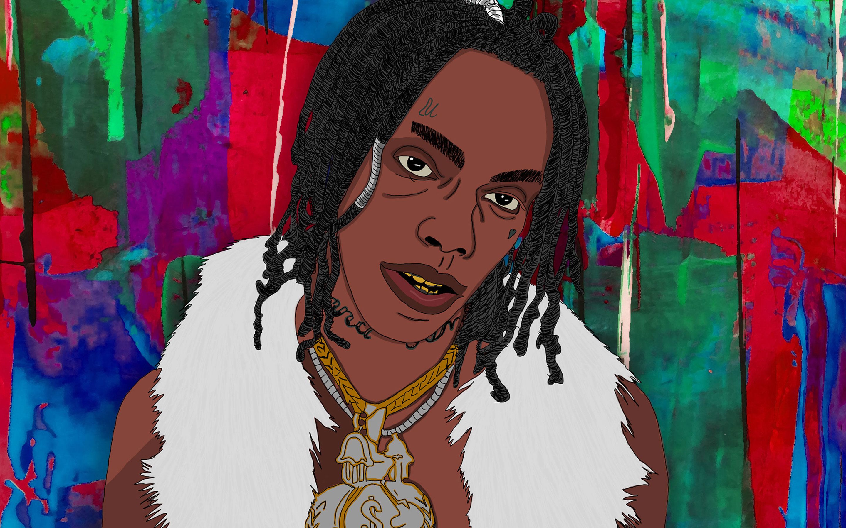 Download wallpaper YNW Melly, american rapper, creative, music stars, Jamell Maurice Demons, fan art, american celebrity, YNW Melly art for desktop with resolution 2880x1800. High Quality HD picture wallpaper
