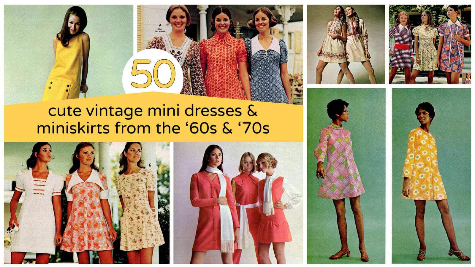 cute vintage mini dresses & miniskirts from the '60s & '70s