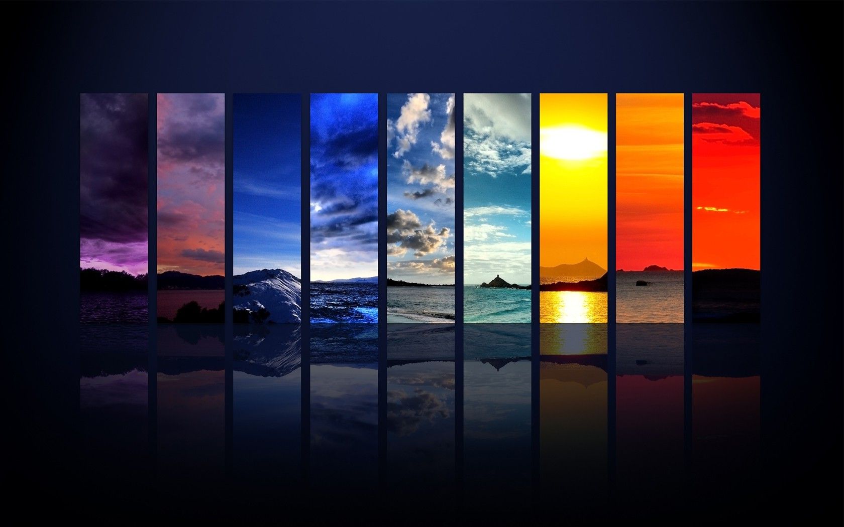 landscape, Rainbows, Digital Art, Adobe Photohop, Four Seasons Wallpaper HD / Desktop and Mobile Background
