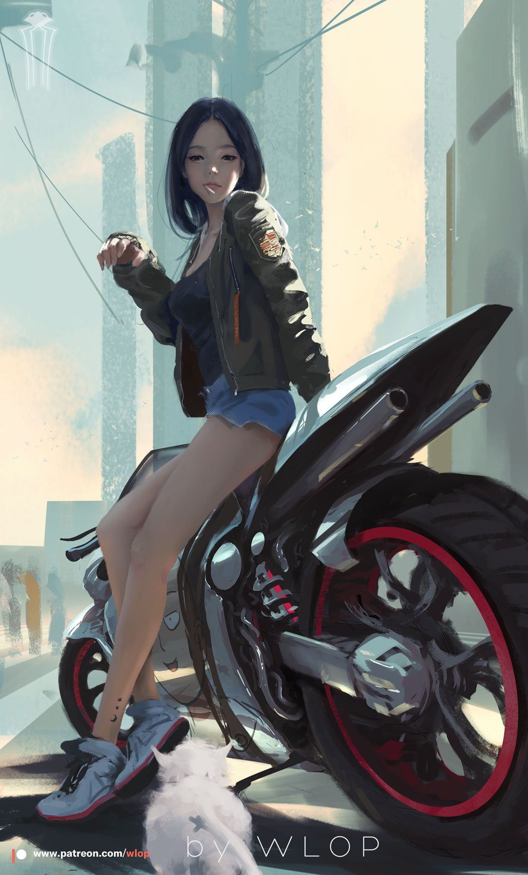 Anime Student Girl Bike Scenery 4K Wallpaper #4.640