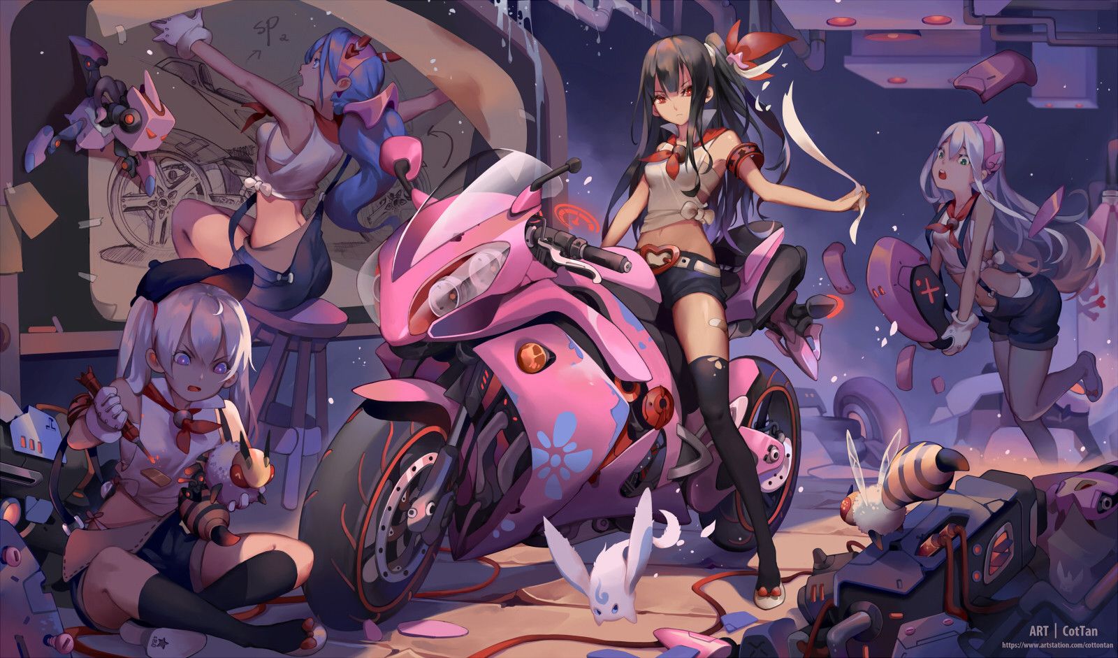 Anime Student Girl Bike Scenery 4K Wallpaper #4.640