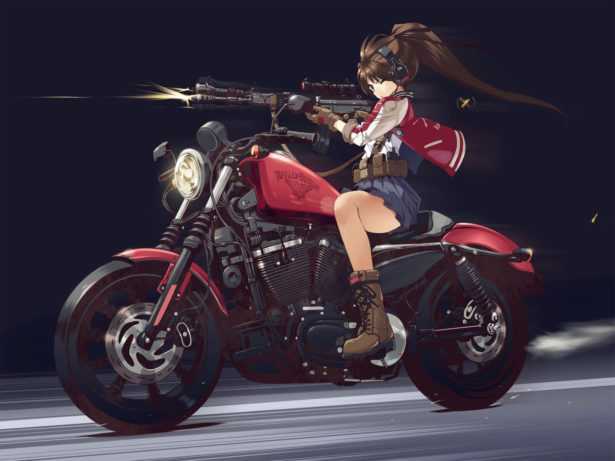 Girl On A Bike With A Gun Wallpaper Girl On Bike HD Wallpaper